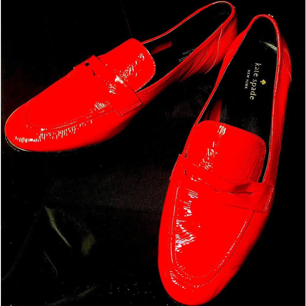 Kate Spade Red Patent Leather Loafers